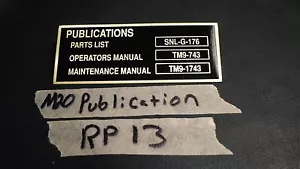 Data Plate Publications M20 Armored Car G176 WWII Ford Greyhound (P43) - Bild 1 von 2