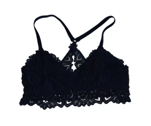 Floral Lace Crisscross Bralette Navy Blue Bra Size M Nautica Intimates - Picture 1 of 15