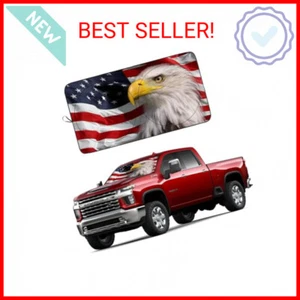 Windshield Sun Shade New American Eagle Flag USA Patriotic Design - Folding Car - Picture 1 of 2