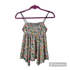 Old Navy Girls Cami Tank Top Size 10/12Floral Print Flowy Smocked Jersey Knit - Picture 1 of 4