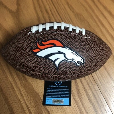 Peyton Manning DENVER BRONCOS Autographed Mini AFC West Division FOOTBALL W/COA - Image 1 of 4