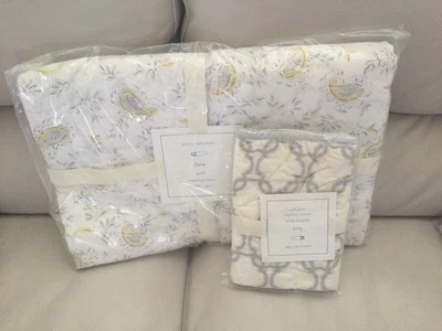 Edredón y farsa de 2 piezas Pottery Barn Kids amarillo/gris Lara cuna niño pequeño Foto 1 de 4