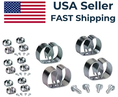 Paquete de 4 - Clip de agarre medio Crawford 4 piezas artículos de sujeción de acero plateado texturizado 13201 Foto 1 de 4