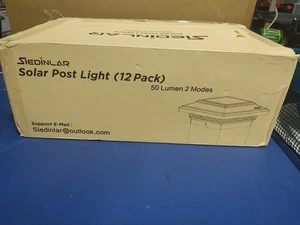 SIEDiNLAR 4x4 Solar Post Lights 50 Lumens 2 Modes, 12ea Post Caps Light Outdoor - Picture 1 of 10