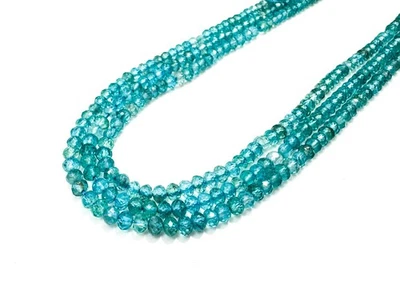 🌊 Cuentas rondelle facetadas aguamarina azul natural AAAA piedras preciosas de 3x4 mm - RDF63 Foto 1 de 3