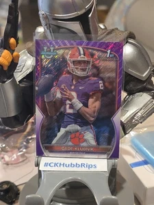 Cade Klubnik PRC 2022 1st Bowman Chrome Purple Shock Refractor Clemson Tigers 🐅 - Bild 1 von 2