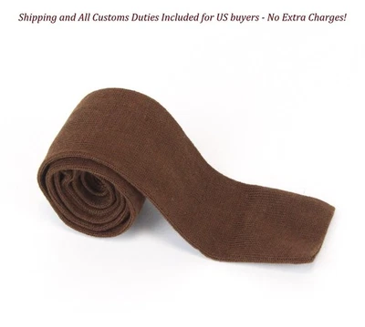 Corbata de algodón para hombre SUITSUPPLY ~147x6 cm marrón punto cuadrado formal Foto 1 de 4