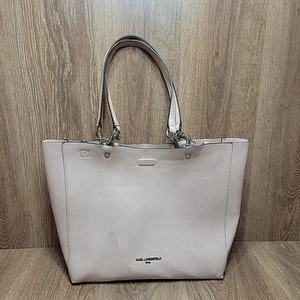 Karl Lagerfeld Paris Adele Large Tote Bag Pink Karl Pouch 13x12x5 - Picture 1 of 19