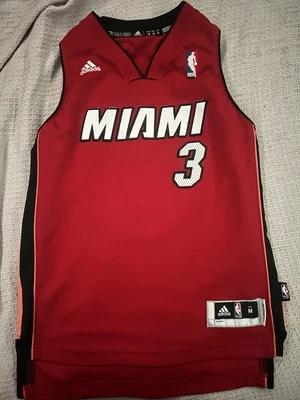 Jersey Cosido Rojo Dwayne Wade Juvenil Med Foto 1 de 2