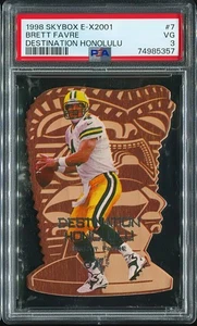BRETT FAVRE 1998 EX 2001 DESTINATION HONOLULU DIE CUT INSERT #7 PSA 3 RARE - Picture 1 of 2