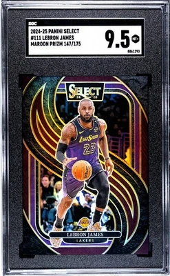 2024-25 Panini Select - Premier Level LeBron James #111 Maroon Prizm /175 SGC9.5 - Image 1 of 2