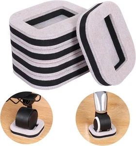 16 PCS Felt Furniture Coasters Caster S: L:2.1&quot; * W:1.3&quot;, Beige - S  - Picture 1 of 8