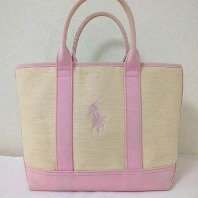 Bolso de mujer Ralph Lauren vintage beige rosa verano usado edición limitada muy buen estado Foto 1 de 4