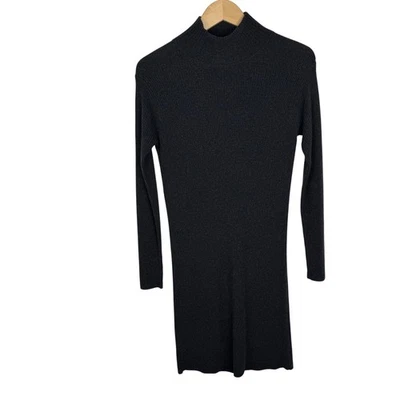 Linda Allard Ellen Tracy Ribbed Knit Mock Neck Dress Cashmere Merino Wool Blend - Image 1 of 4
