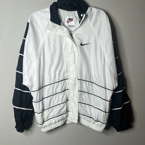 Chaqueta cortavientos Nike vintage años 90 blanca grande para mujer mediana - Imagen 1 de 8