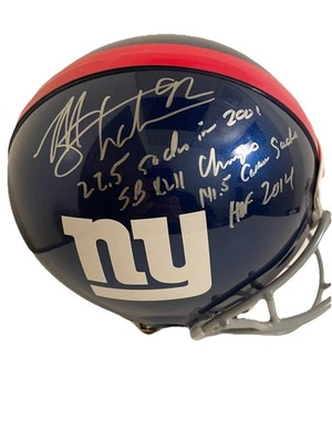 Michael Strahan NY Giants Autographed Proline Helmet w/ Multiple Inscriptions - Image 1 of 4