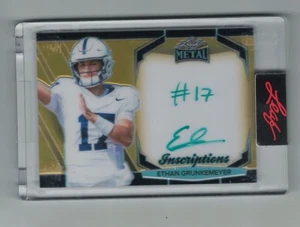 ETHAN GRUNKEMEYER 2024 Leaf Metal INSCRIPTIONS GOLD REFRACTOR AUTO #73/100 RARE - Picture 1 of 2