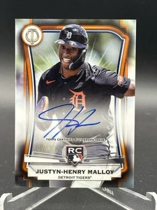 Justyn-Henry Malloy 2025 Topps Tribute Rookie Auto Orange /25 Tigers BD8 - Picture 1 of 2