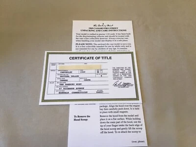 Chevrolet Camaro Pro Street 1969 Danbury como nuevo título papeleo solo 1:24 Foto 1 de 4