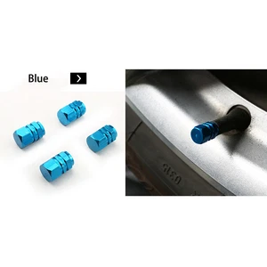4pcs Universal Tire Wheel Dust Caps Air Stem Valve For Blue Cars Truck Van Sport - Picture 1 of 11