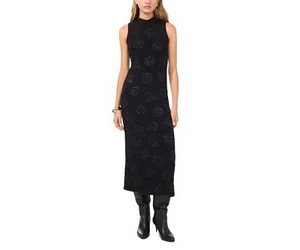 1.state Womens Beaded Midi Dress black Sleeveless High Neck size Large 307151 - Picture 1 of 2