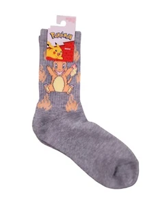 Pokemon Charmander Charmeleon Charizard Crew Socks 1 Pairs Size 5-10 NWT - Picture 1 of 7