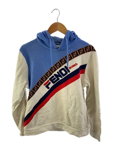 Felpa con cappuccio FENDI M cotone bianco FY0945 A65J usata