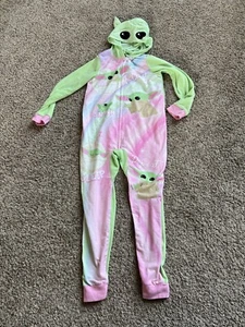 Baby Yoda Pajamas Girls 10/12 One Piece Star Wars Mandalorian - Picture 1 of 4