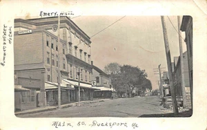 Bucksport ME Main Street Emery Hall Business District Real Photo Postcard - Picture 1 of 2