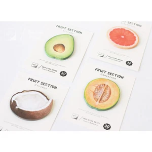 Frutas de verano melón coco aguacate uva frutas notas pegajosas almohadilla marcadores de página - Imagen 1 de 13