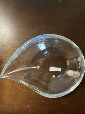 Orrefors Skai Crystal Drop Bowl de Martti Rytkonen 3”x10” descontinuado 2016 Foto 1 de 4