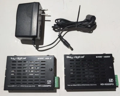 Key Digital KD-X222PO Power over HDBaseT/HDMI CAT5e/6 Extender Rx Tx Set w Power - Image 1 of 4