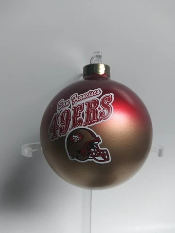 San Francisco 49ers Christmas Tree Holiday Ornament Team Logo Glass Ball Cover