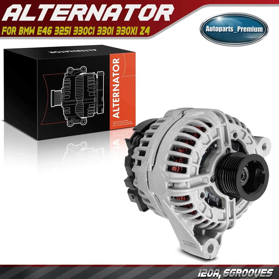 Alternador para BMW E46 325Ci 330Ci 2004-2006 325i 330i E85 Z4 120A CW 6 ranuras Foto 1 de 4