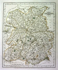 Antique map, Cary, Shropshire . - Picture 1 of 1