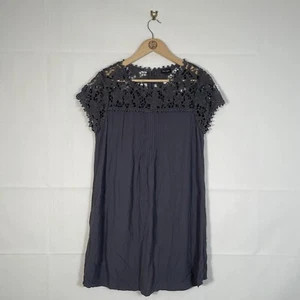 Phase Eight Dress Grey Womens Size 12 Mini Short Lace Blue Party 20" Pit to Pit - Picture 1 of 6