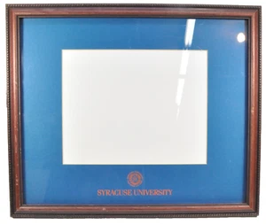 SYRACUSE UNIVERSITY COLLEGE DIPLOMA MOUNT WOOD WOODEN FRAME MATTED - Picture 1 of 5