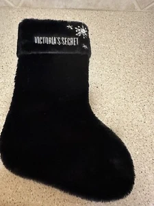 Calza peluche Victoria's Secret Holiday nera impreziosita/ricamata pelliccia sintetica - Foto 1 di 10