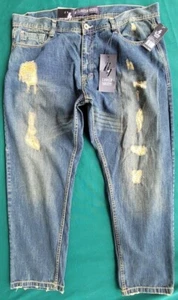 Levish Society Herren Jeans Größe Etikett 42x32 tatsächlich 42x31 gerades Bein abgenutzt. neu mit Etikett. - Bild 1 von 11