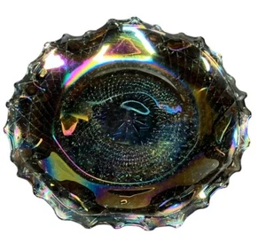 VINTAGE AMETHYST CARNIVAL GLASS CANDY DISH OTHER PIECES LISTED SEPARATELY  - Picture 1 of 5