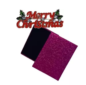 Goldfarbene Kristall Brosche Frohe Weihnachten Anstecknadel Anstecker Schmuck Geschenkbox verpackt - Bild 1 von 4