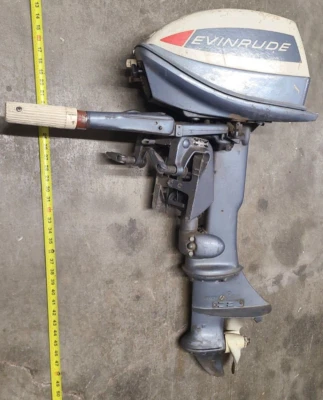 Vintage Evinrude Outboard Fisherman S/N 6502M-E02346  Untested - Image 1 of 4