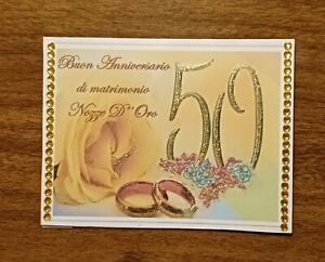 🌸🐬 50 Anniversario Biglietto Auguri 50 anni nozze d'oro con busta 