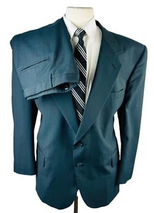 BIELLA Mens 44S Blue Stripe USA Soft Wool 2 Piece Suit With Dress Pants 38x28 - Picture 1 of 12