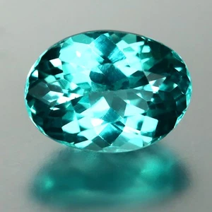 1.15 ct Great Oval Cut (7 x 5 mm) Brazil Unheated Paraiba Blue Apatite Gemstone - Picture 1 of 2