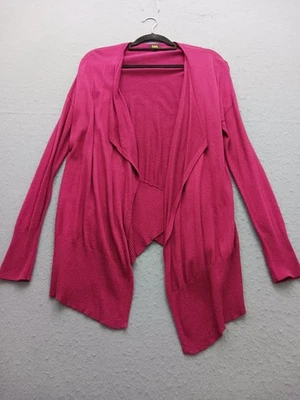 Cárdigan Lee Mujer L Rosa Rayón Frente Abierto Drapeado Asimétrico Manga Larga Foto 1 de 4