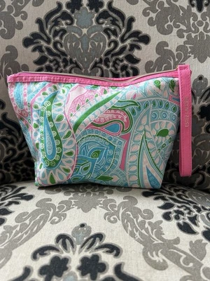 Estée Lauder Color Pastel Paisley Bolso Cosmético Bolso de Viaje Rosa Azul Muñequera Foto 1 de 4