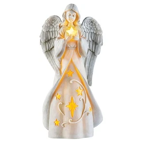 Collections Etc Angel with Solar Powered Star Outdoor Garden Statue NO SIZE - Picture 1 of 2