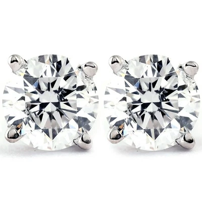 1 CT. T.W. Tachuelas de diamantes blancos genuinos de oro blanco o amarillo de 14K Foto 1 de 4