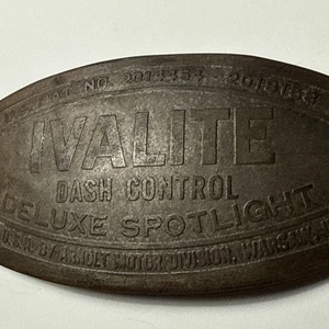 Warsaw IN Vtg 1940s IVALITE Dash Control Deluxe Spotlight Fire truck Emblem - Picture 1 of 10